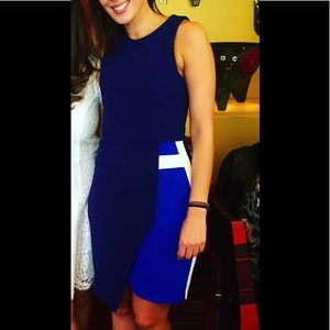 Ava & Aiden blue colorblock dress